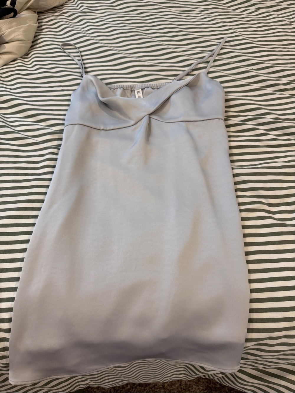 Silver Spaghetti Strap Slip Dress